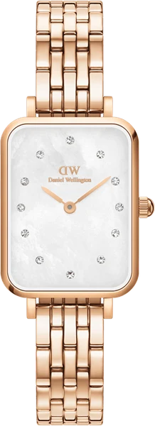 Montre Femme Daniel Wellington DW00100620 Quadro Lumine Nacre et Cristaux Or Rose