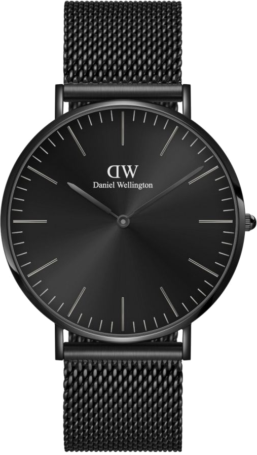 Montre Daniel Wellington DW00100632 en Acier et Maille Milanaise Noire