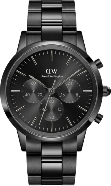 Montre Daniel Wellington DW00100642 Iconic Chronograph Link Onyx G en acier noir