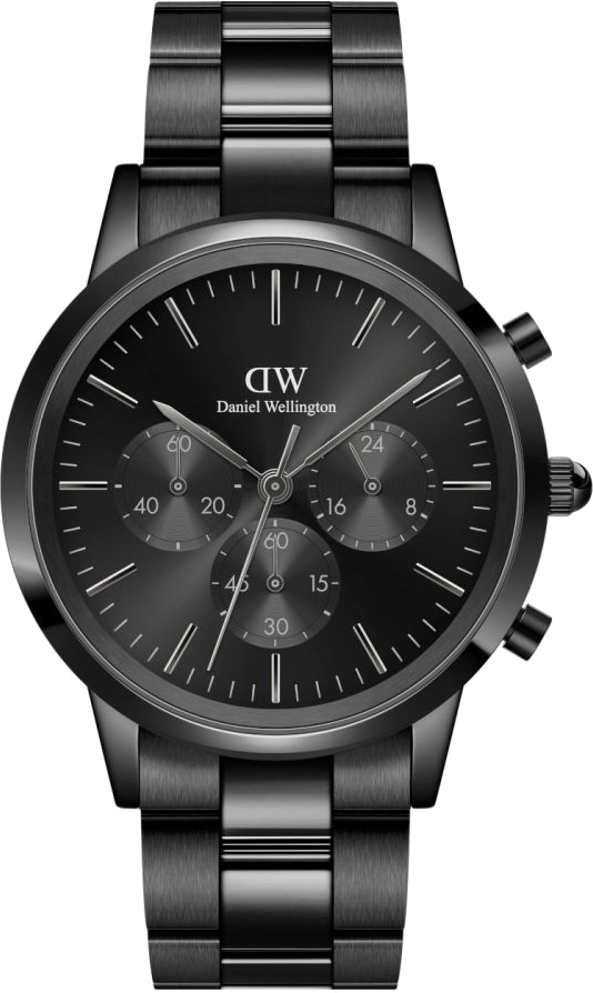 Montre Daniel Wellington DW00100642 Iconic Chronograph Link Onyx G en acier noir