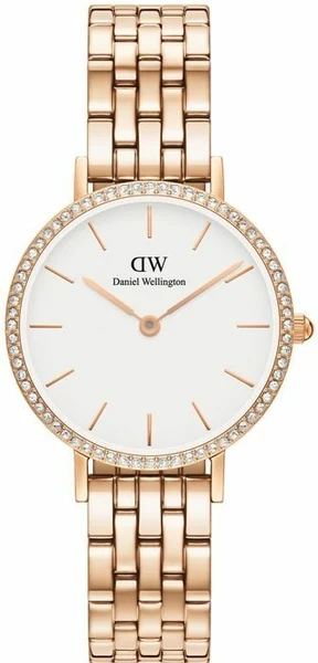 Montre Femme Daniel Wellington Petite Lumine Bezel 5-Link Melrose DW00100666 cadran blanc