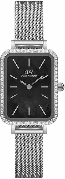 Montre Daniel Wellington DW00100667 Quadro Lumine Acier Argenté Cadran Noir