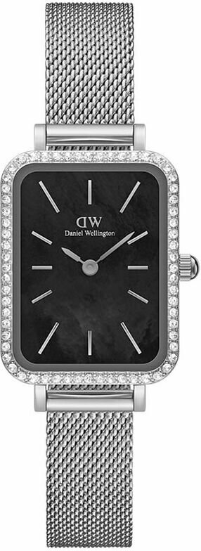 Montre Daniel Wellington DW00100667 Quadro Lumine Acier Argenté Cadran Noir