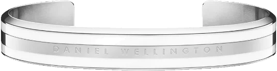 Bracelet Daniel Wellington Emalie Satin White en acier poli argenté DW00400006 Taille M