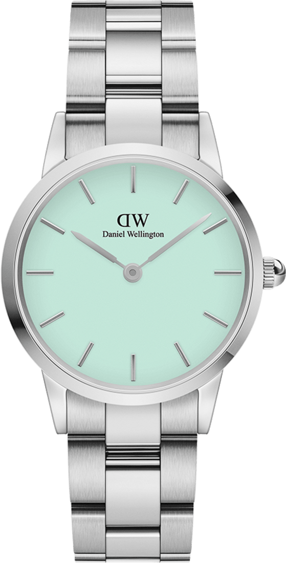 Montre Daniel Wellington DW00100537 Iconic Link Mint vert pastel 28mm en acier poli