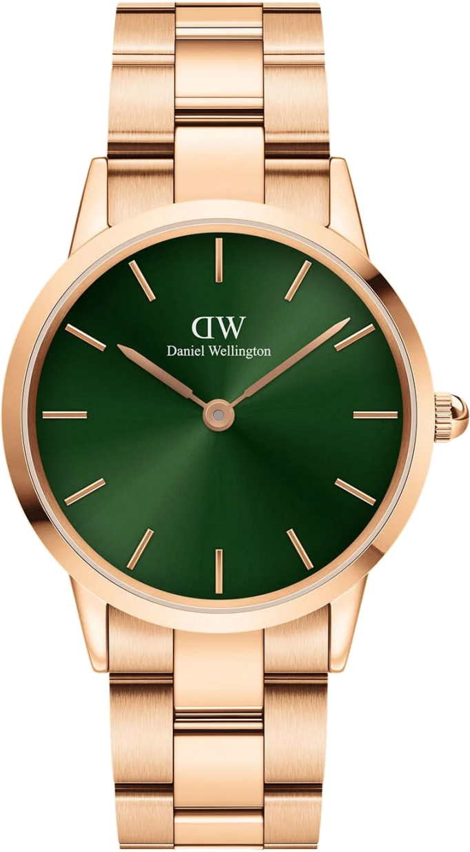 Montre Daniel Wellington DW00100421 Iconic Link Acier Doré et Cadran Vert 28 mm