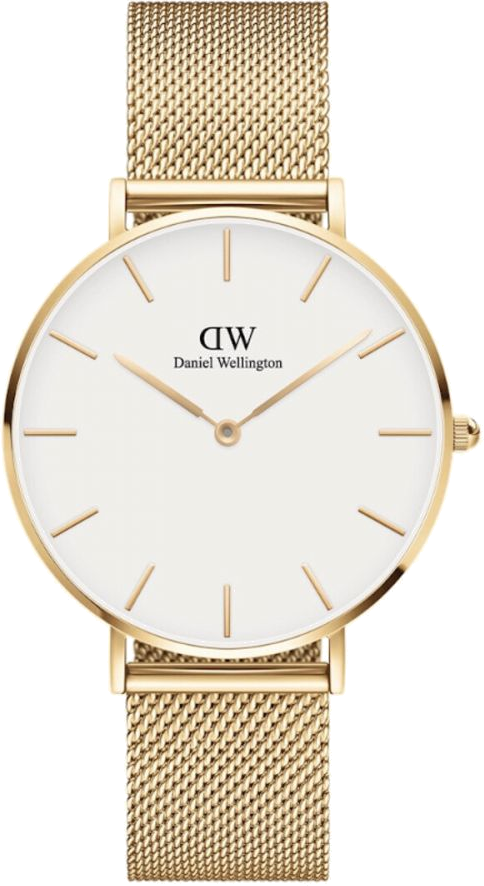 Montre Daniel Wellington Petite Evergold 32mm DW00100348 en maille milanaise doré jaune
