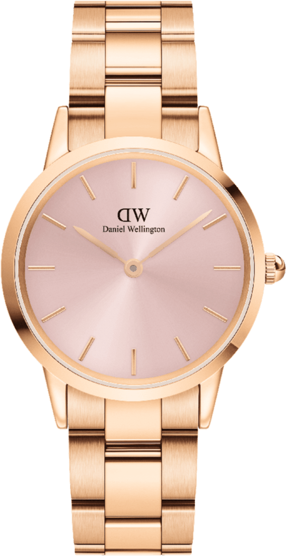Montre Femme Daniel Wellington Iconic Link 28mm DW00100370 bracelet acier cadran rose