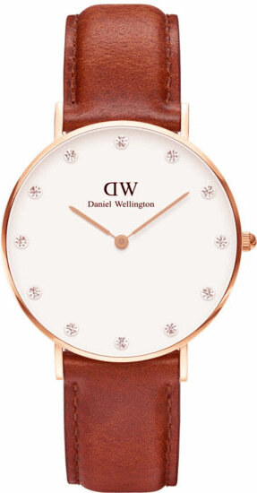 Montre Daniel Wellington Classy St Mawes 34 mm DW00100075 Bracelet en cuir marron