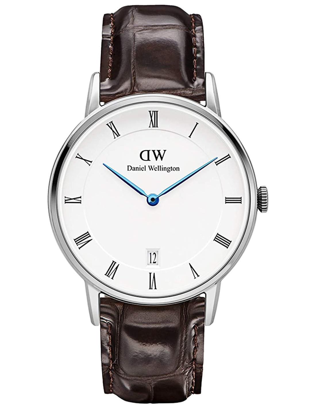 Montre Daniel Wellington DW00100097 en acier poli et cuir marron