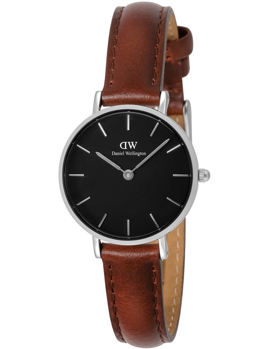 Montre Femme Daniel Wellington Classic Petite DW00100237, Cadran Noir, Bracelet Cuir Marron vue 3