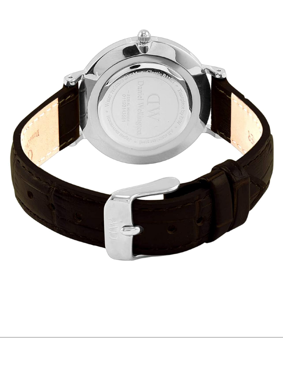 Montre Femme Daniel Wellington Classic Petite DW00100238, Cadran Noir et Bracelet Cuir Marron vue 2