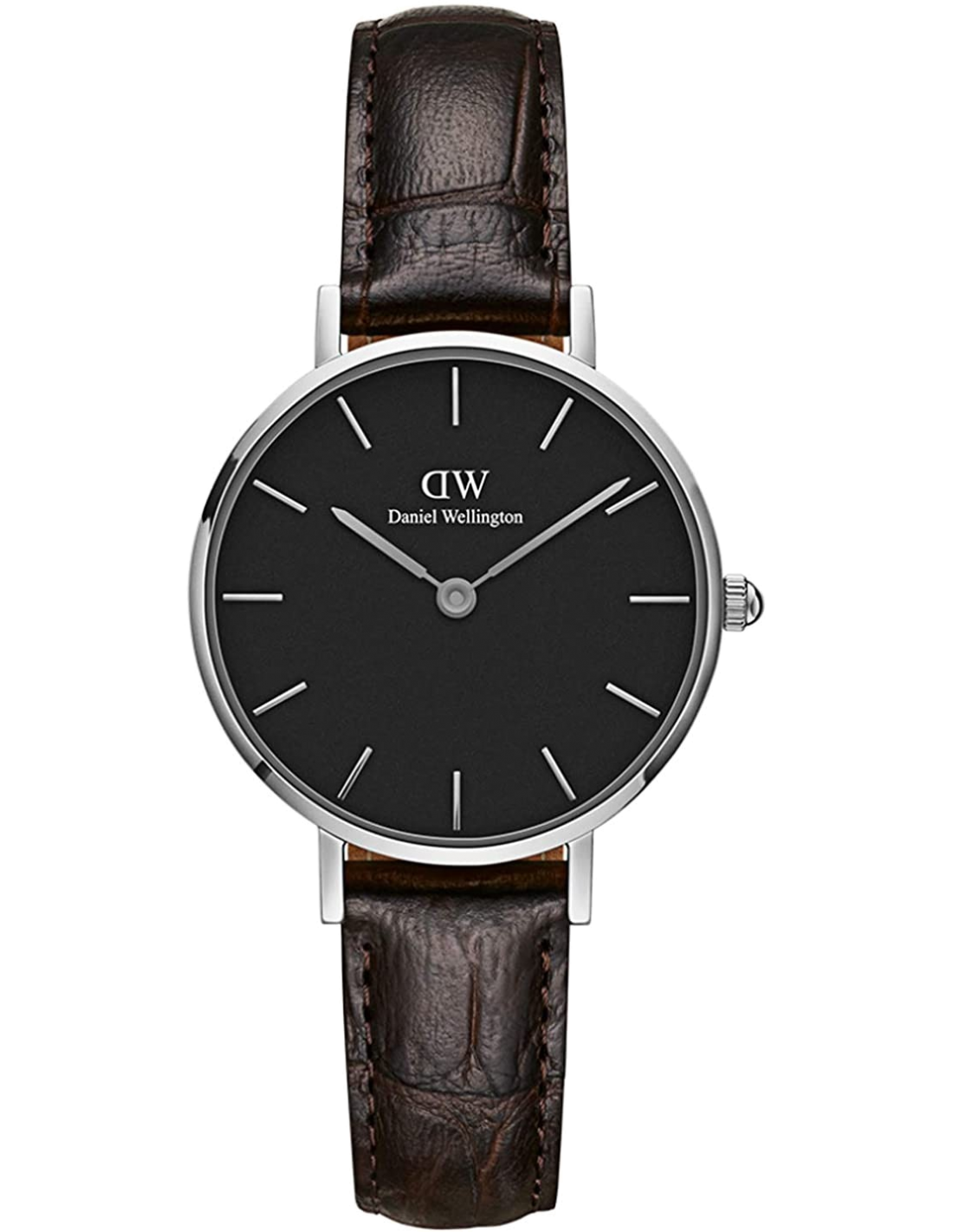 Montre Femme Daniel Wellington Classic Petite DW00100238, Cadran Noir et Bracelet Cuir Marron vue 4