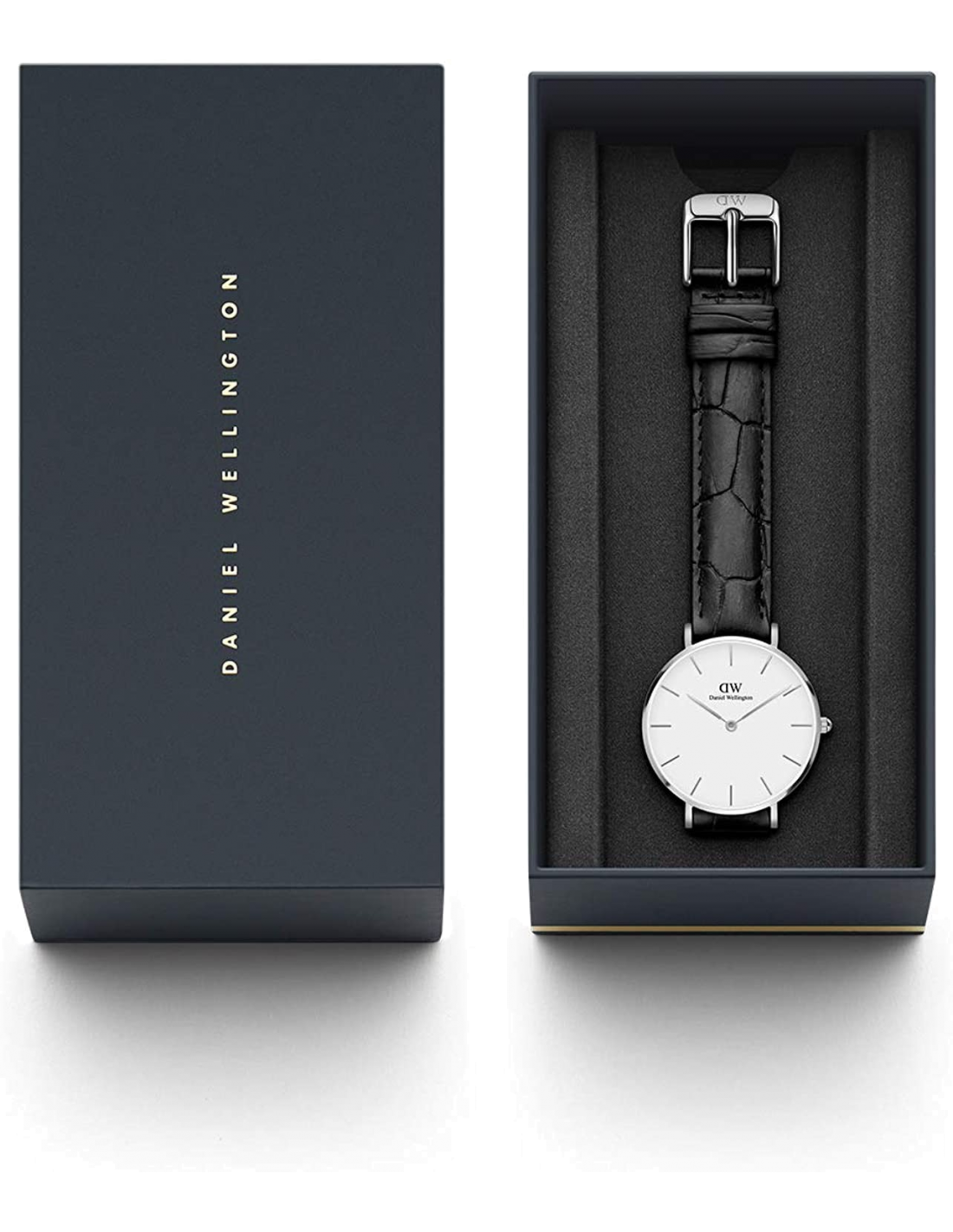 Montre Femme Daniel Wellington Classic Petite, Cadran Noir, Bracelet Cuir Noir, Réf. DW00100235 vue 2