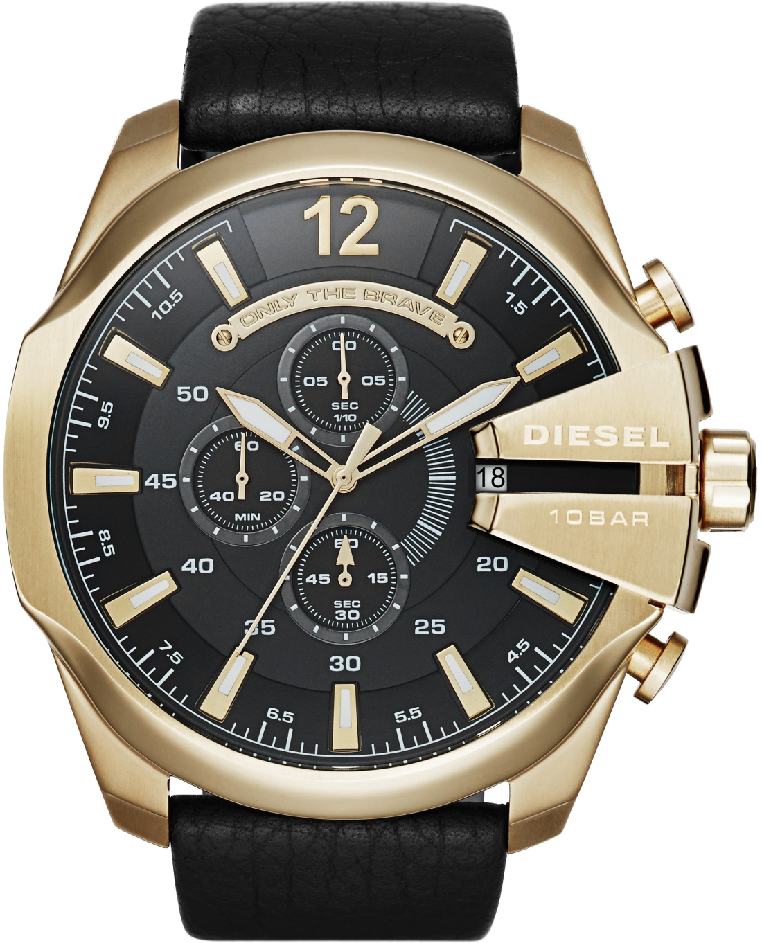 Montre Homme Diesel Mega Chief DZ4344 Bracelet en cuir noir