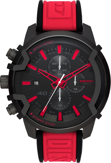 Montre Homme Diesel Griffed DZ4530 en silicone rouge