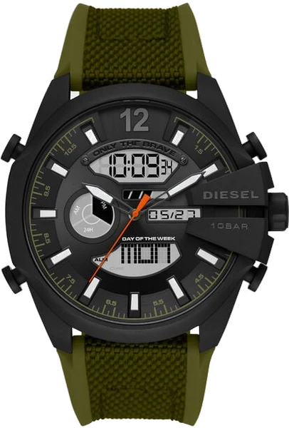 Montre Homme Diesel Mega Chief DZ4549 bracelet vert en nylon et silicone cadran multifonction