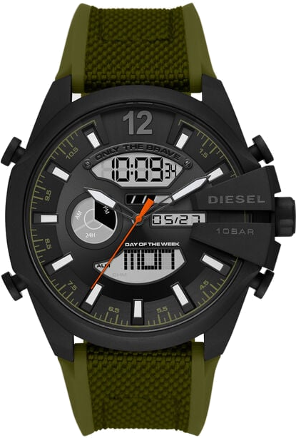 Montre Homme Diesel Mega Chief DZ4549 bracelet vert en nylon et silicone cadran multifonction