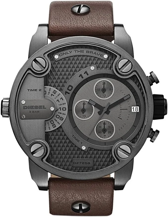 Montre Diesel DZ7258 Big Daddy Marron avec Bracelet en Cuir