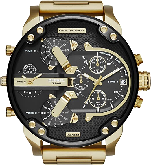 Montre Diesel Mr Daddy 2.0 dorée XXL DZ7333 cadran noir multifonctions