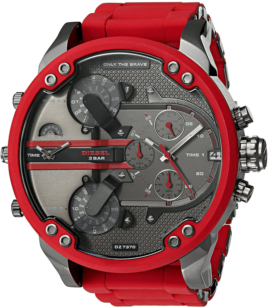 Montre Diesel Mr Daddy DZ7370 rouge acier et silicone XXL