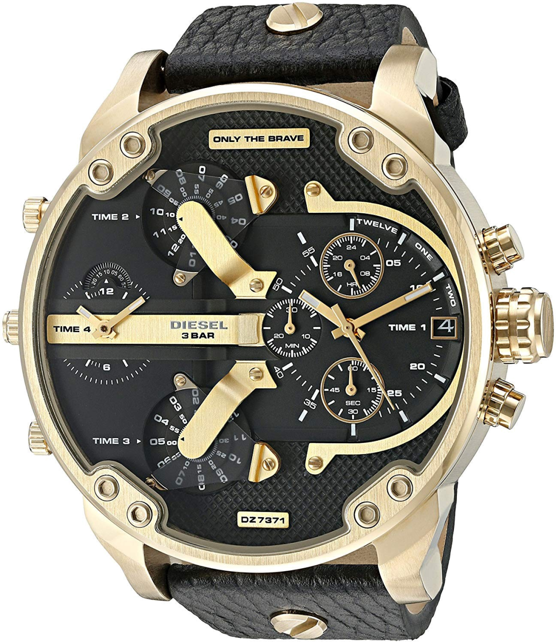 Montre Diesel Mr Daddy DZ7371 Cadran noir bracelet en cuir