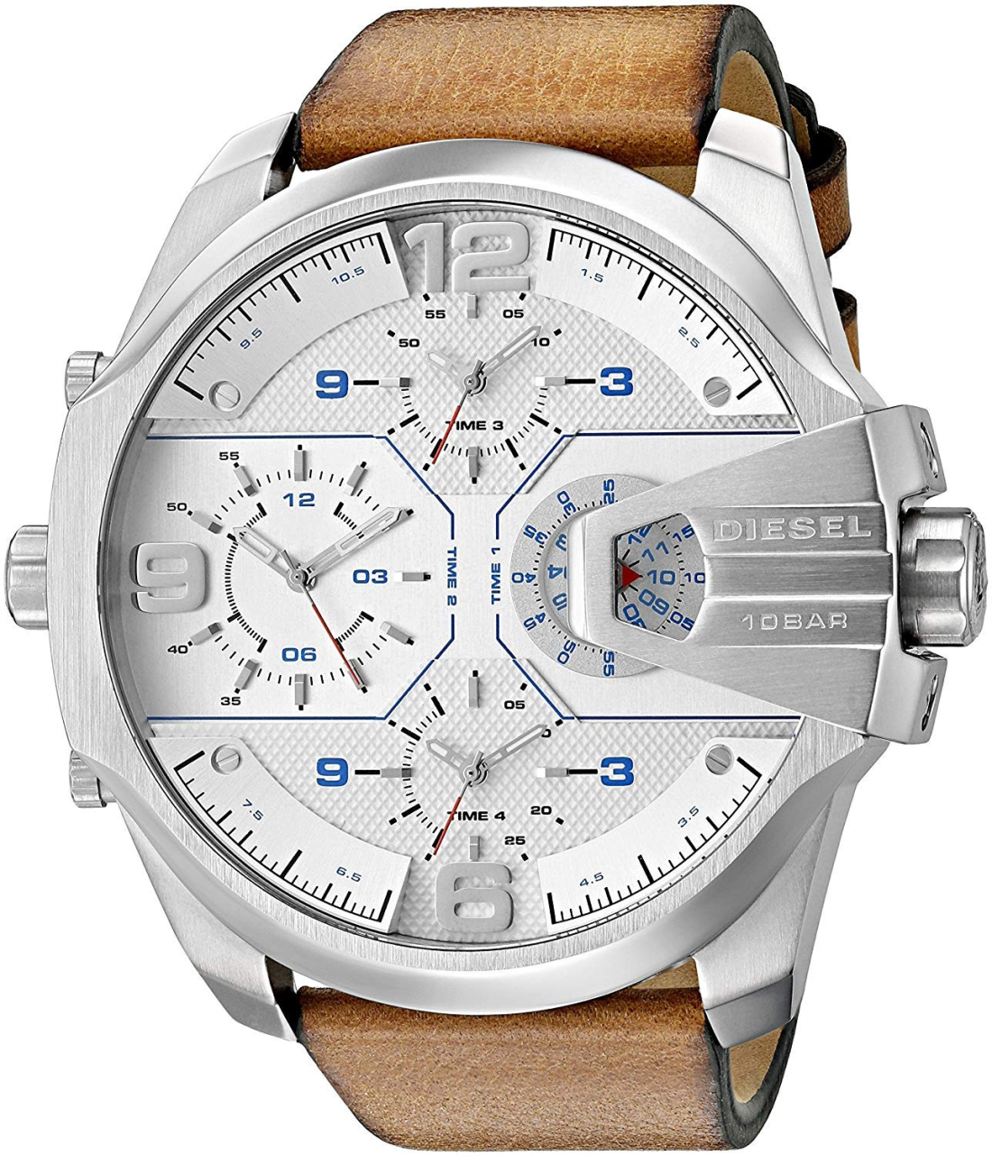 Montre Homme Diesel Uber Chief DZ7374 bracelet cuir marron