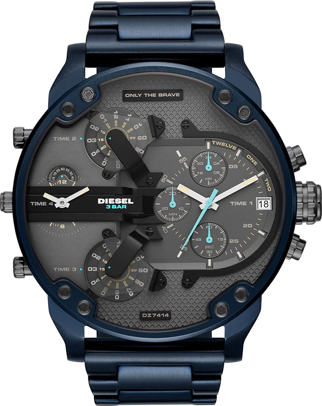 Montre Diesel Mr Daddy 2.0 DZ7414 bleu acier chronographe XXL