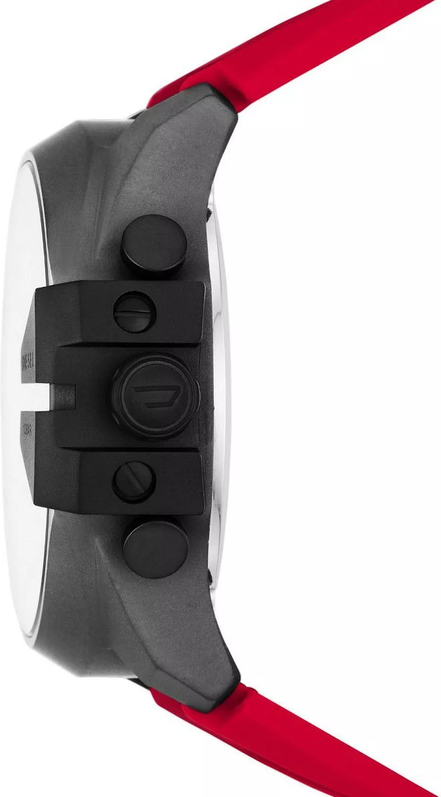 Montre Diesel Mega Chief DZ4551 pour Homme - Cadran Multifonction Gris, Bracelet Rouge Nylon/Silicone vue 2