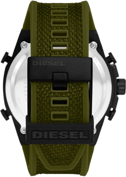Montre Diesel Mega Chief DZ4549 pour Homme - Cadran Multifonction Gris, Bracelet Vert Nylon/Silicone vue 2
