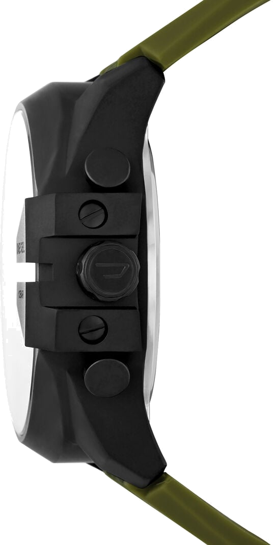 Montre Diesel Mega Chief DZ4549 pour Homme - Cadran Multifonction Gris, Bracelet Vert Nylon/Silicone vue 3