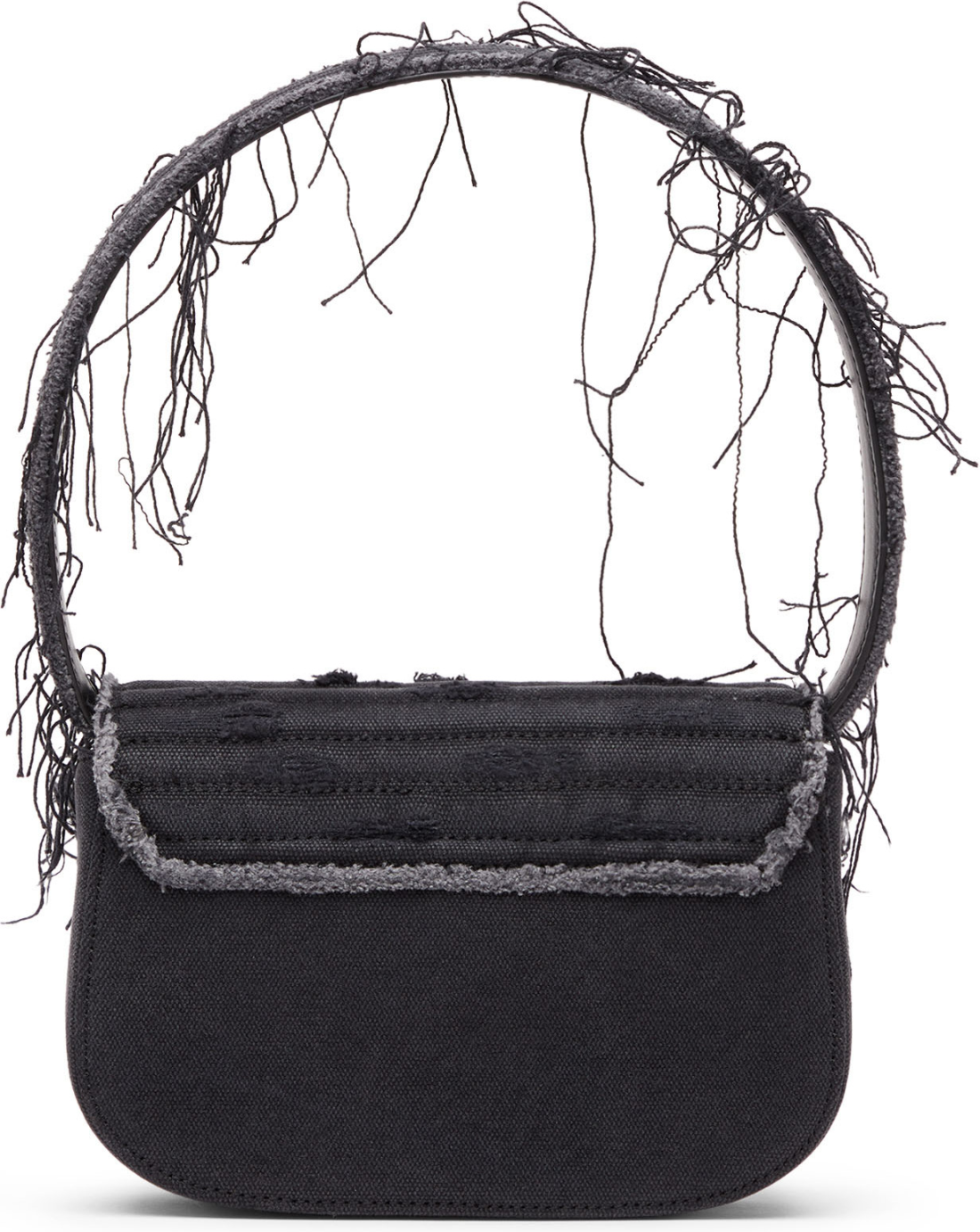 Sac à main Diesel 1DR 111502 en toile denim noir et cuir pour femme vue 2