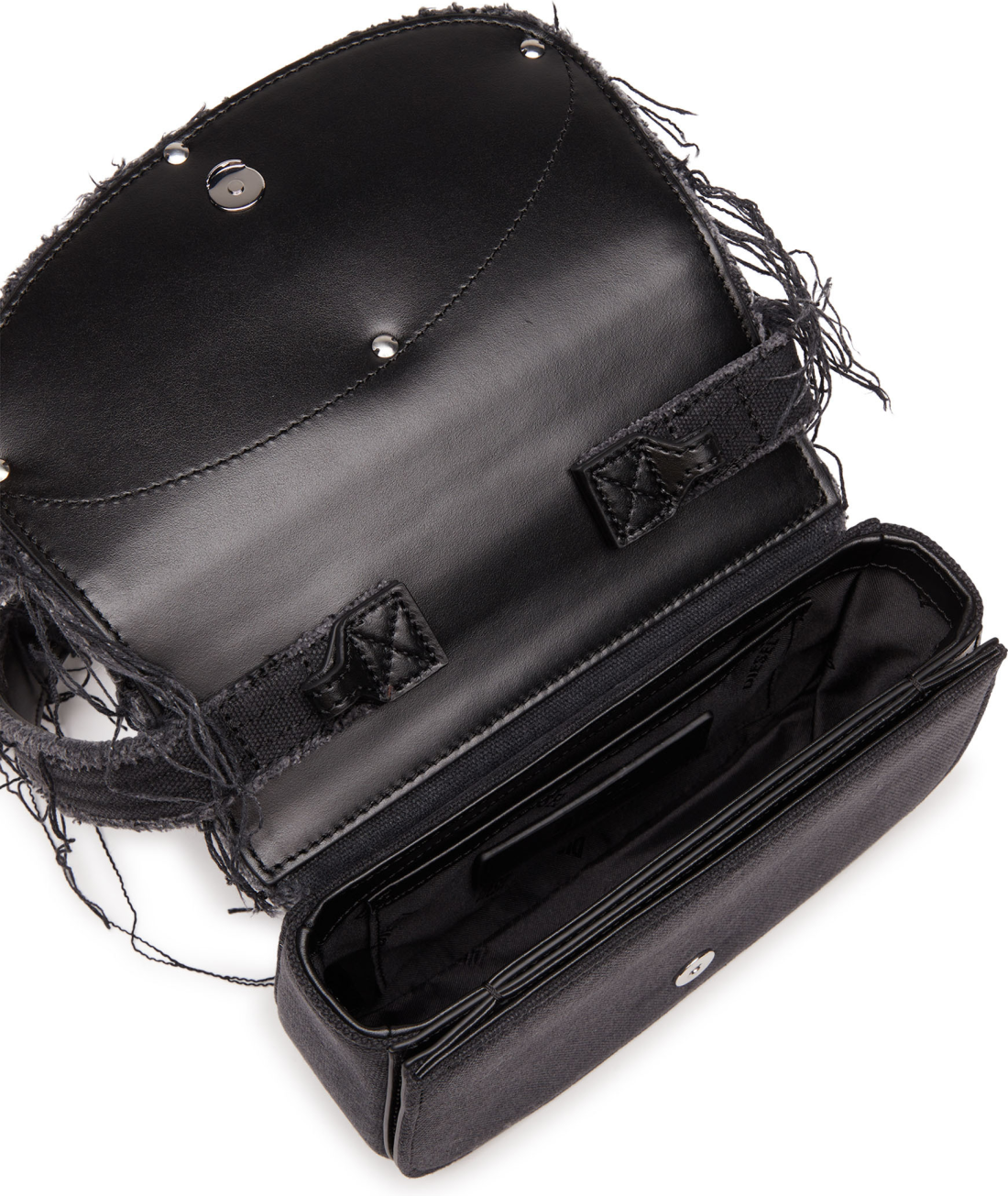 Sac à main Diesel 1DR 111502 en toile denim noir et cuir pour femme vue 3