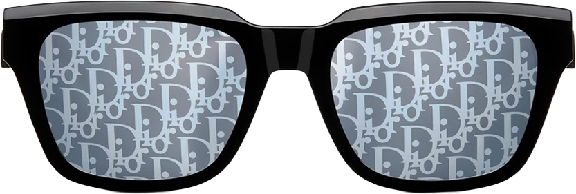 Lunettes de soleil Dior B23 S2F - Acétate noir, miroir argenté - Unisexe vue 2