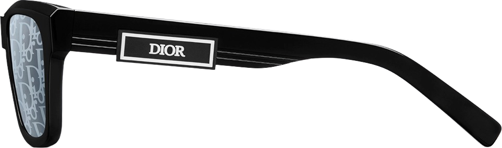 Lunettes de soleil Dior B23 S2F - Acétate noir, miroir argenté - Unisexe vue 3