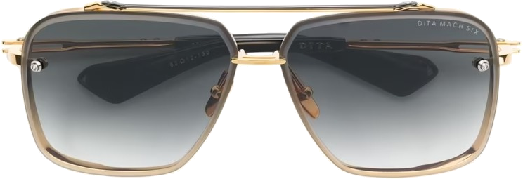 Lunettes de soleil DITA Mach Six DTS121-62-01-Z Titane Or Gris Unisexe vue 2