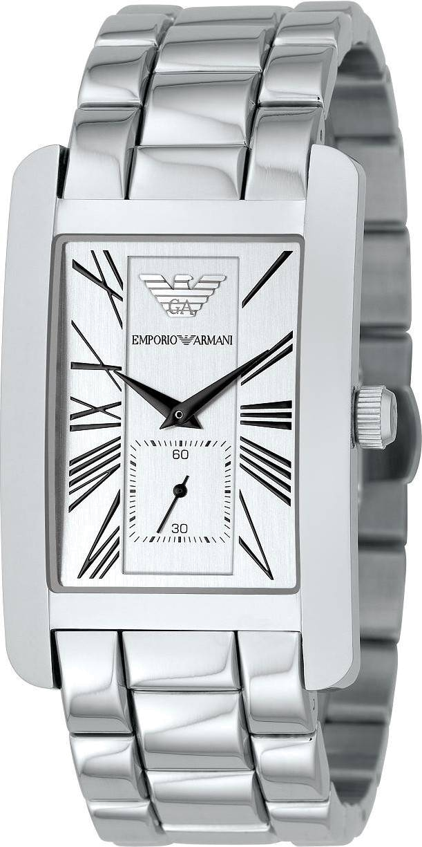 Montre Emporio Armani AR0145 Rectangulaire en Acier Inoxydable