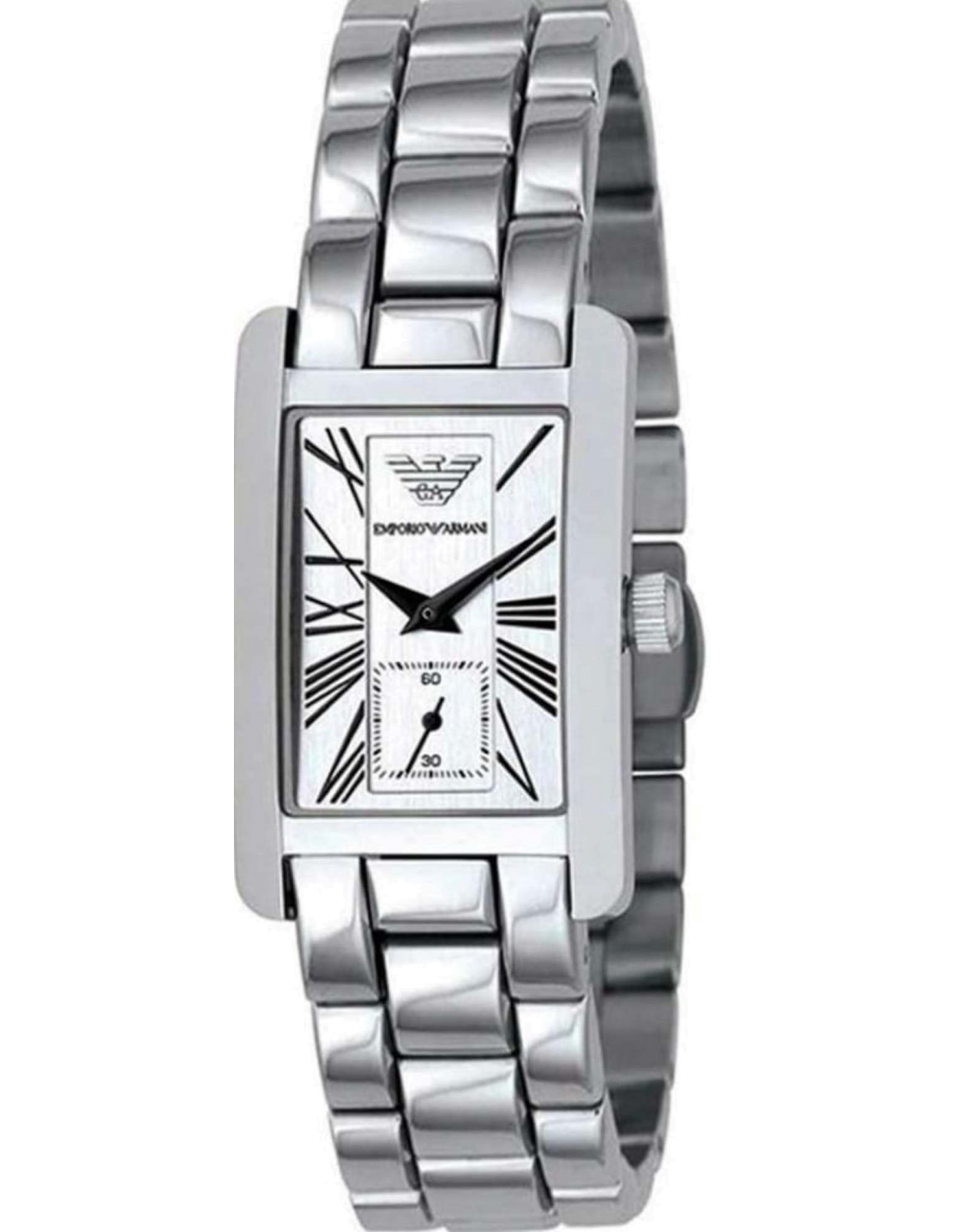 Montre Emporio Armani AR0146 Cadran Rectangulaire Argenté