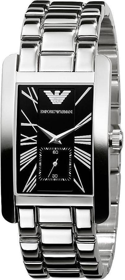 Montre Emporio Armani Classique Rectangulaire AR0156 cadran noir