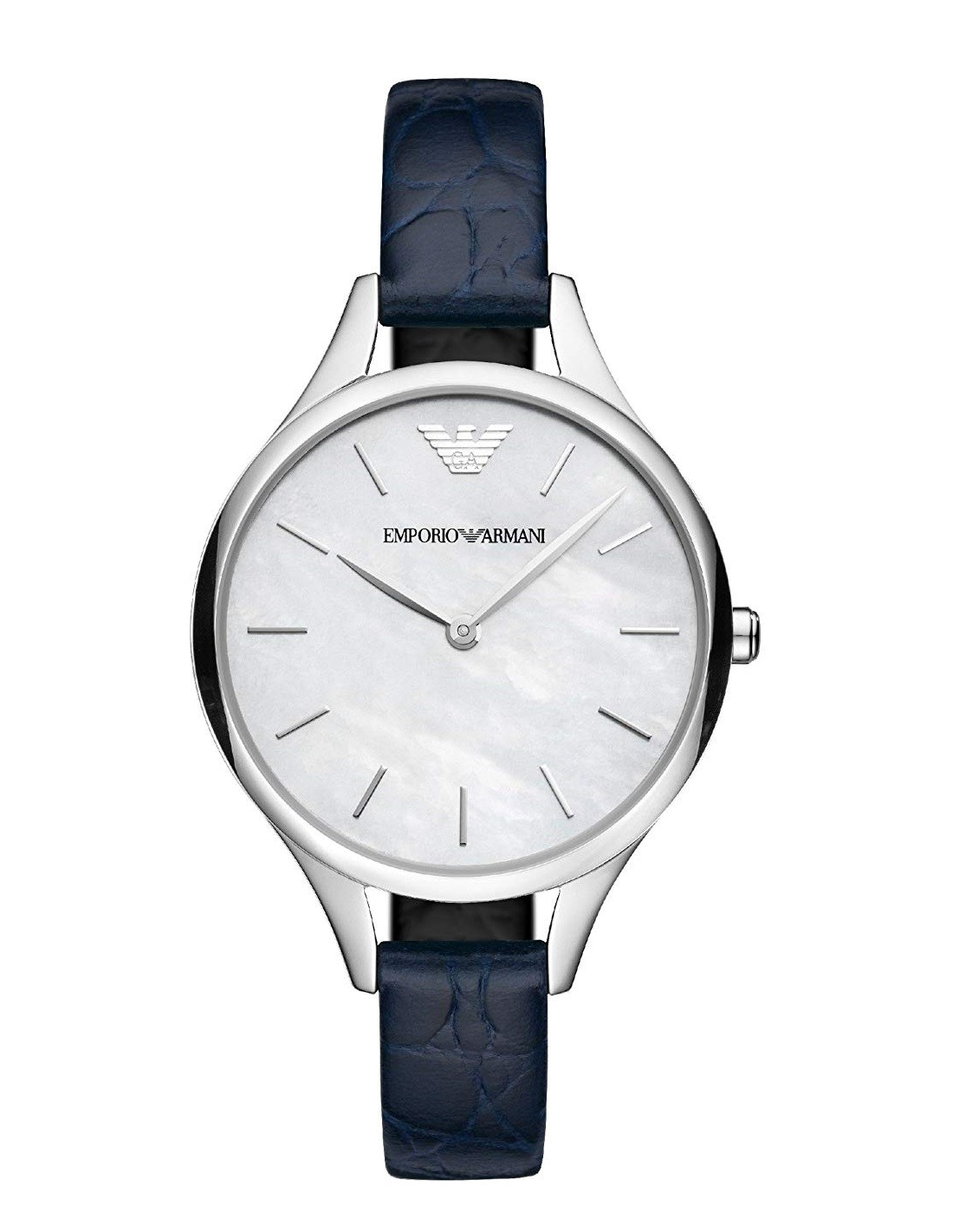 Montre Femme Emporio Armani Aurora AR11090 Bracelet cuir bleu fin