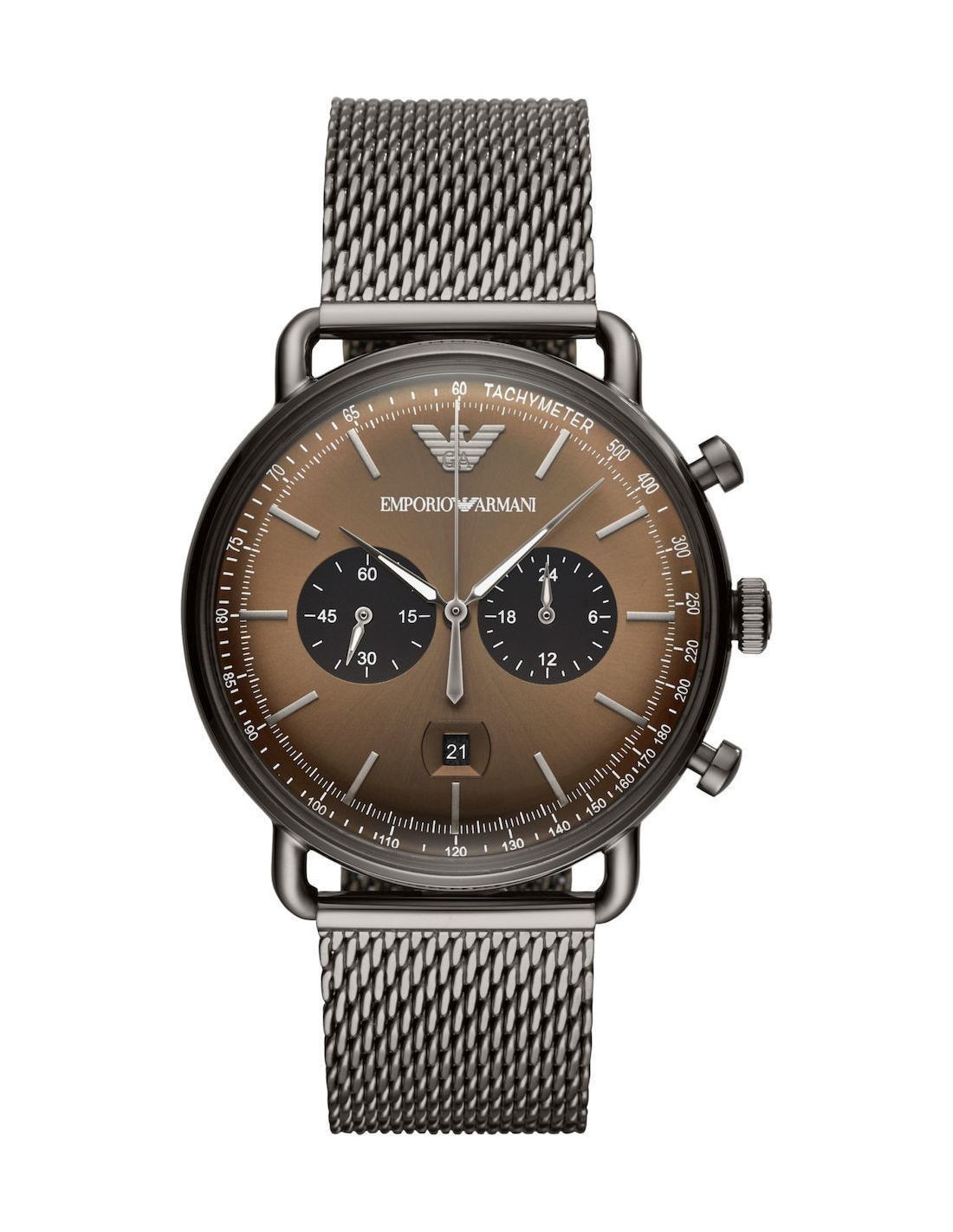 Montre Emporio Armani AR11141 Chronographe en Acier Gris et Maille Milanaise