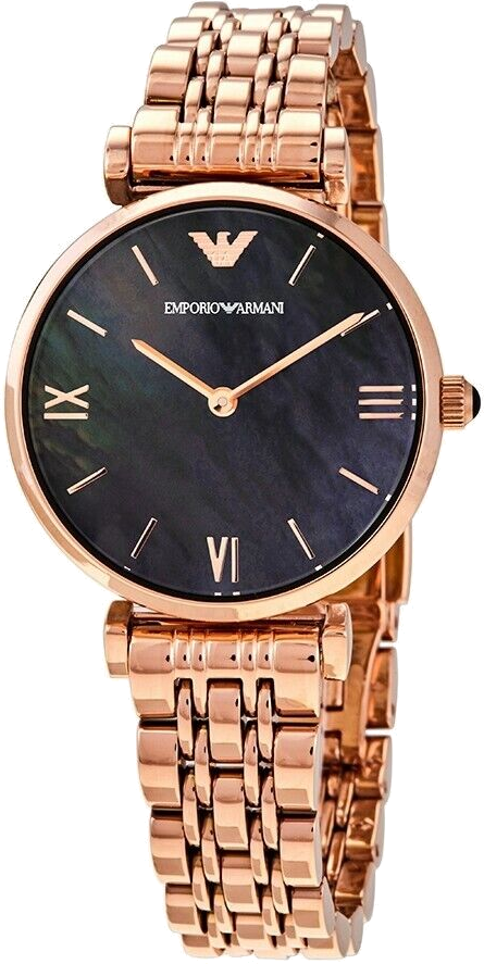 Montre Femme Emporio Armani Gianni T-Bar AR11145 en acier or rose