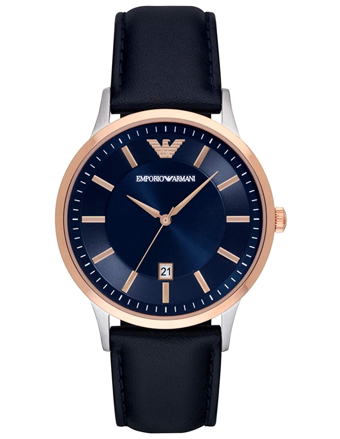 Montre Homme Emporio Armani Renato AR11188 cadran bleu bracelet cuir