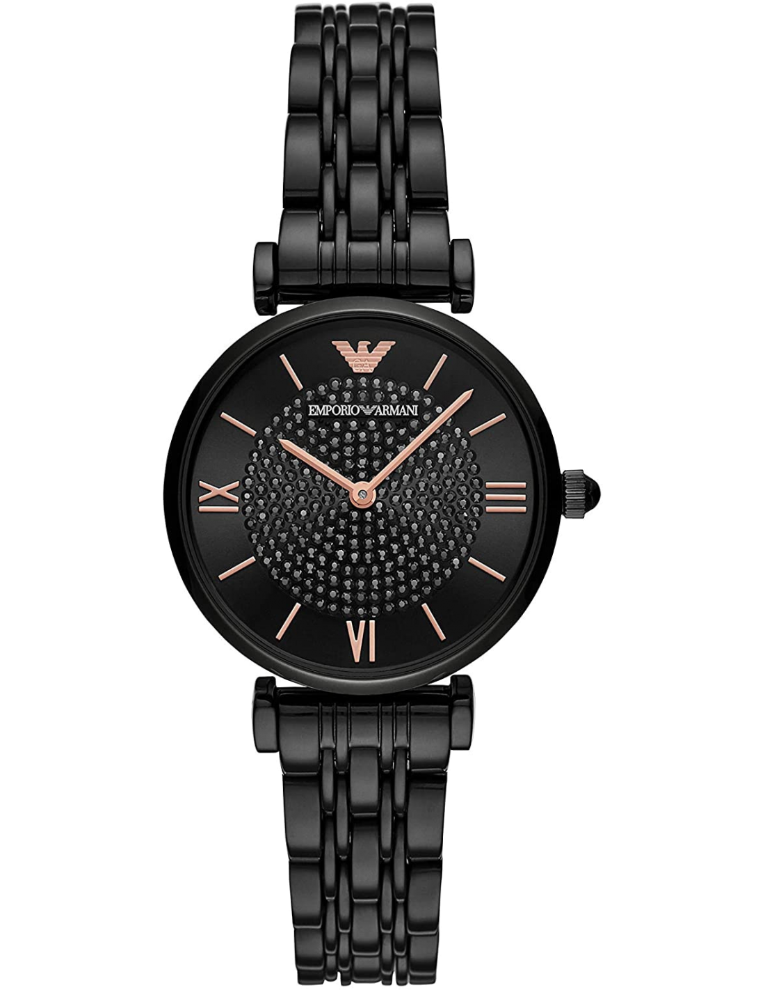 Montre Emporio Armani Gianni T-Bar AR11245 en acier maille noir