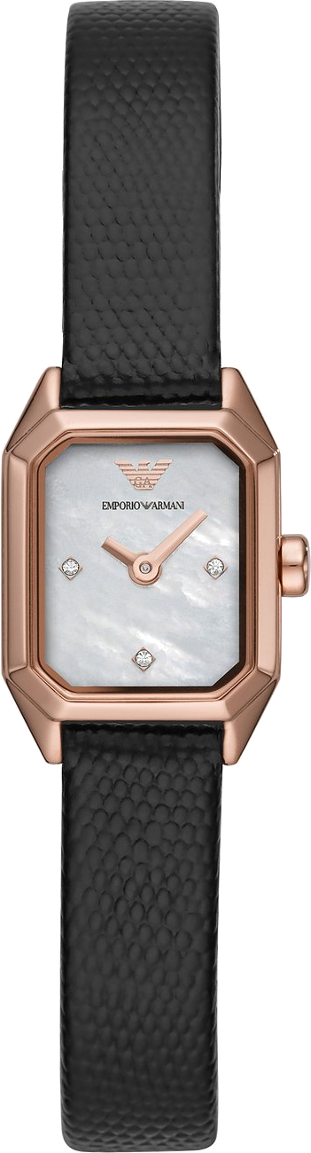 Montre Emporio Armani Femme Mini AR11248 cadran octogonal en nacre et cristaux