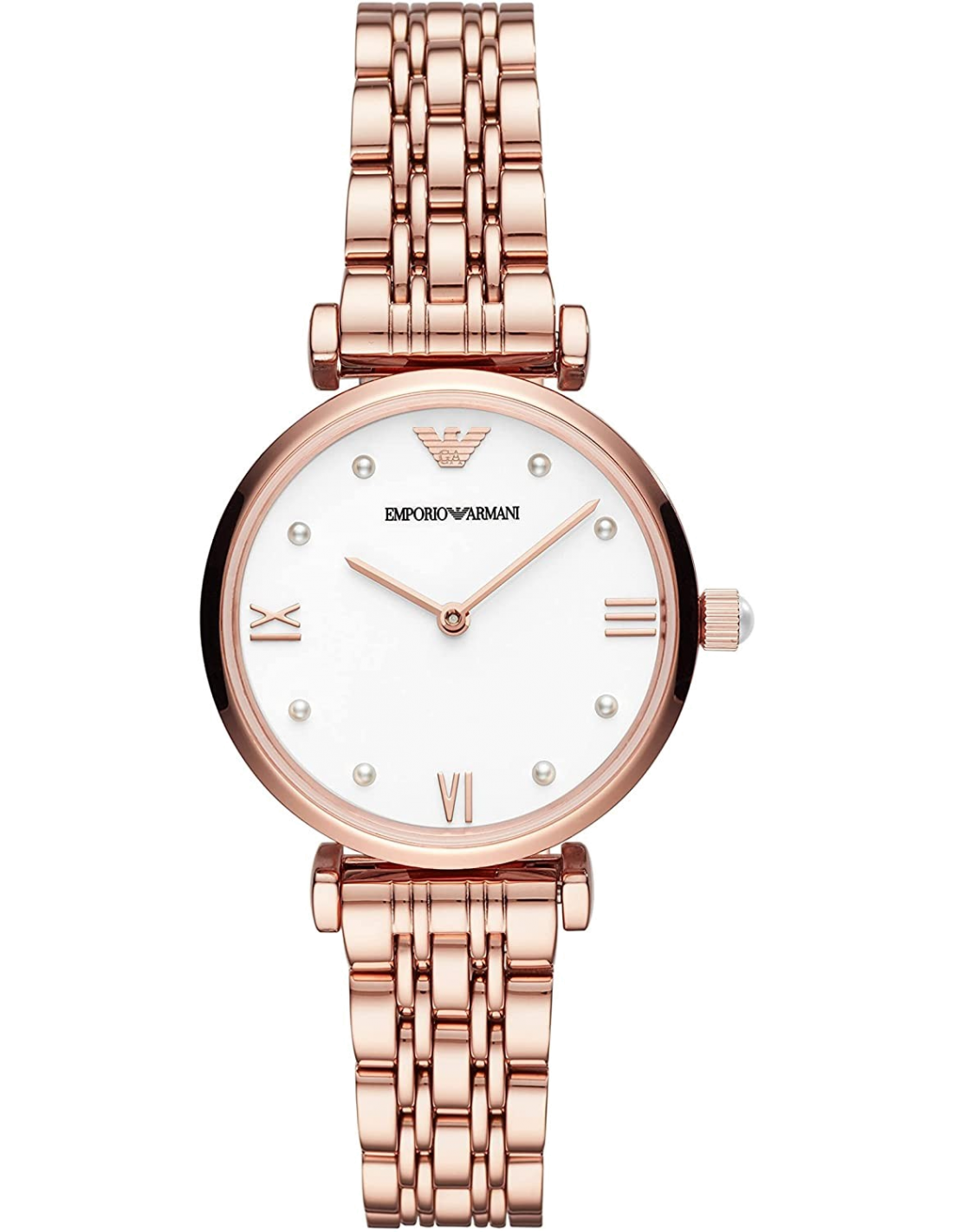 Montre Femme Emporio Armani Gianni T-Bar AR11267 en acier or rose