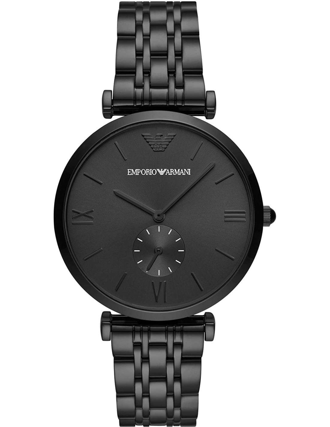 Montre Emporio Armani AR11299 Gianni T-Bar Acier Noir IP Cadran Petite Seconde