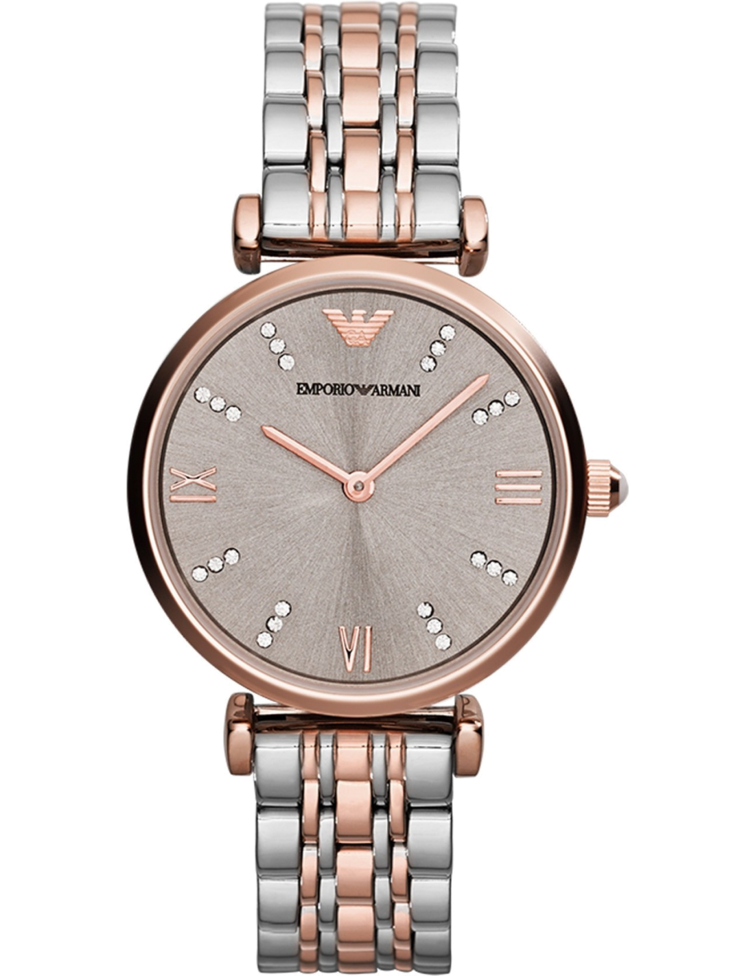 Montre Emporio Armani AR1840 en Acier Bi-ton et Index Strass