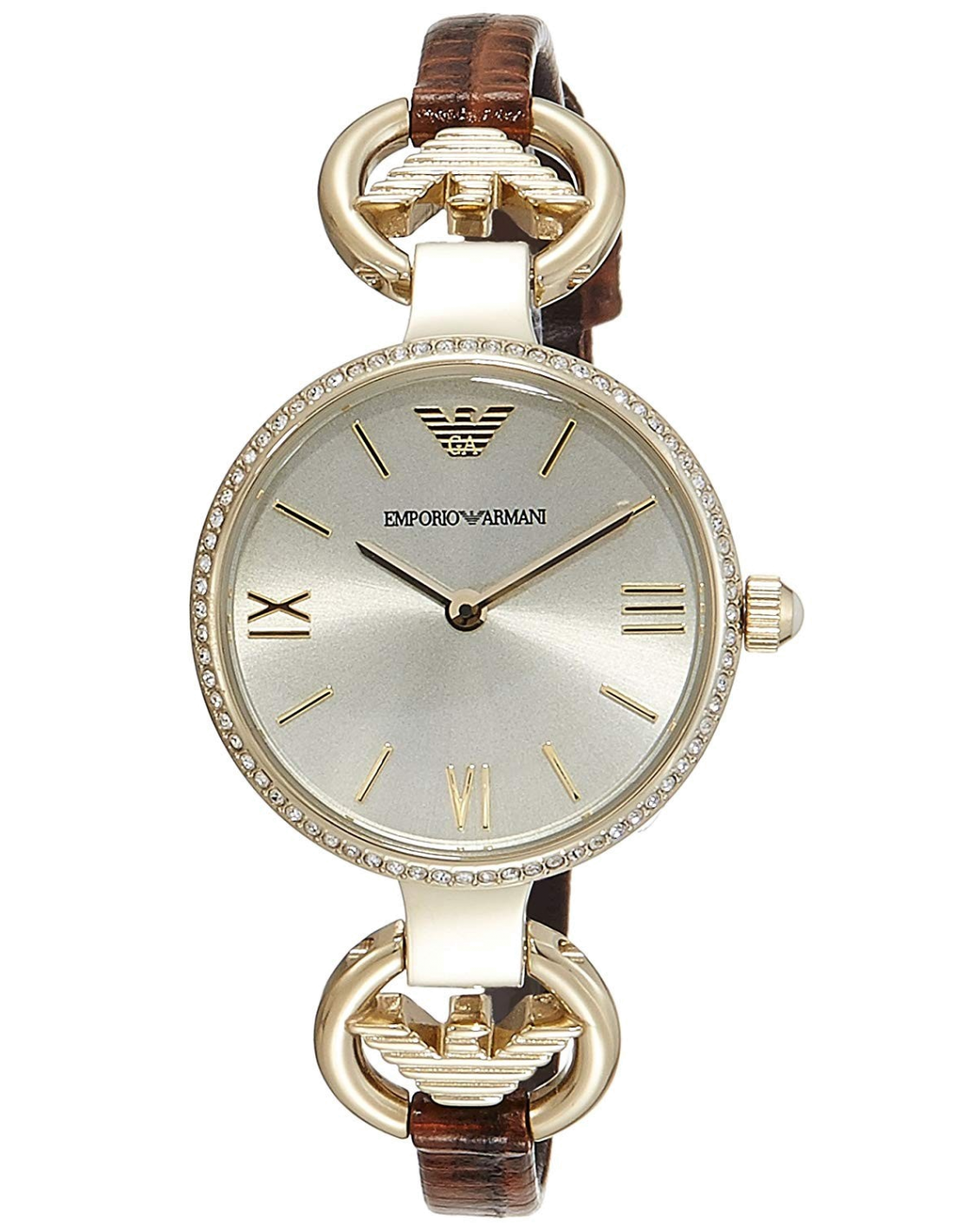 Montre Femme Armani Classic AR1885 Marron Strass