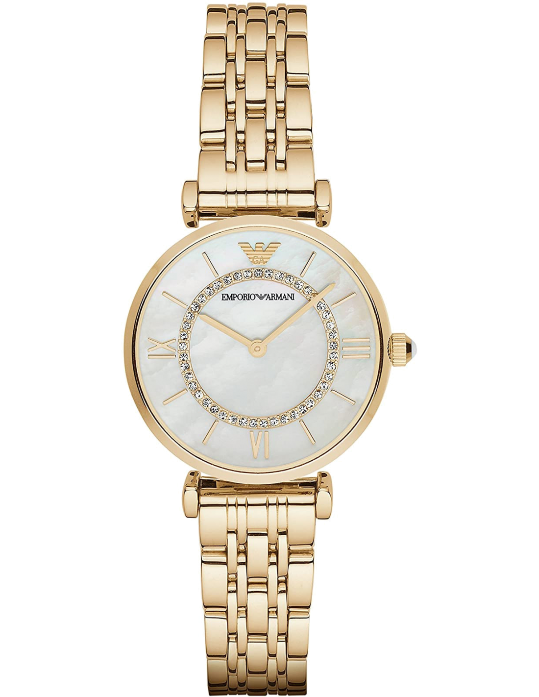 Montre Emporio Armani Classic AR1907 cadran nacre bracelet en acier or